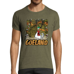 T-shirt homme fit kaki chiné Goéland Chasseurs (Goéland,Animaux)