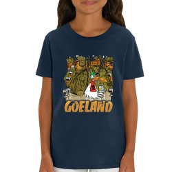T-shirt enfant coton bio bleu marine Goéland Chasseurs (Goéland,Animaux)