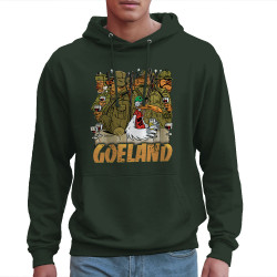 Sweat homme à capuche vert foncé Goéland Chasseurs (Goéland,Animaux)