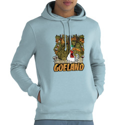 Sweat homme à capuche coton bio bleu ciel Goéland Chasseurs (Goéland,Animaux)