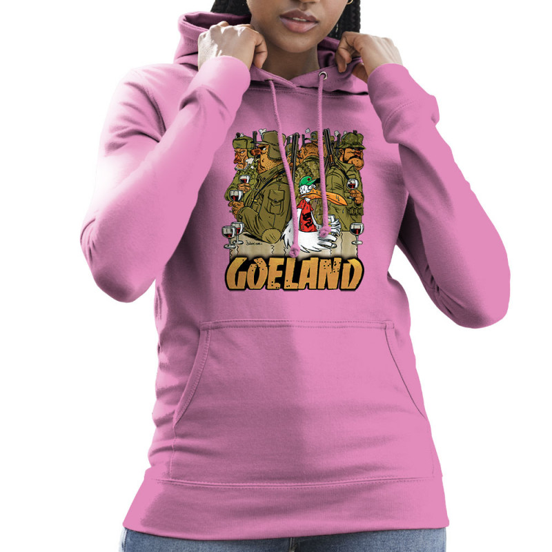 Sweat femme à capuche rose Goéland Chasseurs (Goéland,Animaux)