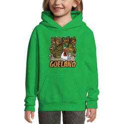 Sweat enfant à capuche vert prairie Goéland Chasseurs (Goéland,Animaux)