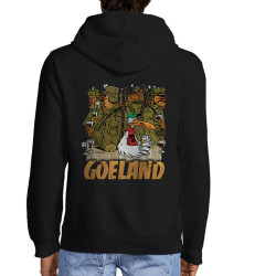 Sweat homme à capuche zippé noir Goéland Chasseurs (Goéland,Animaux)