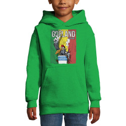 Sweat enfant à capuche vert prairie Goéland Président (Animaux,Goéland,Elections)