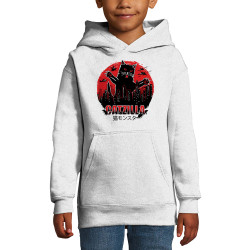 Sweat enfant à capuche blanc Catzilla (Gondrax,Animaux,Chats)