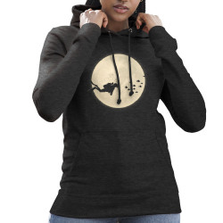 Sweat femme à capuche gris anthracite Plongeur Lune (Le Duc,Humour,Divers)