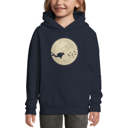 Sweat enfant à capuche bleu marine Plongeur Lune (Le Duc,Humour,Divers)