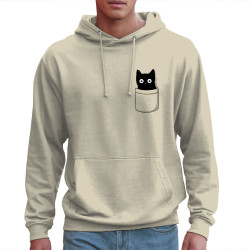 Sweat homme à capuche naturel Cat pocket (Le Duc,Animaux,Chats)