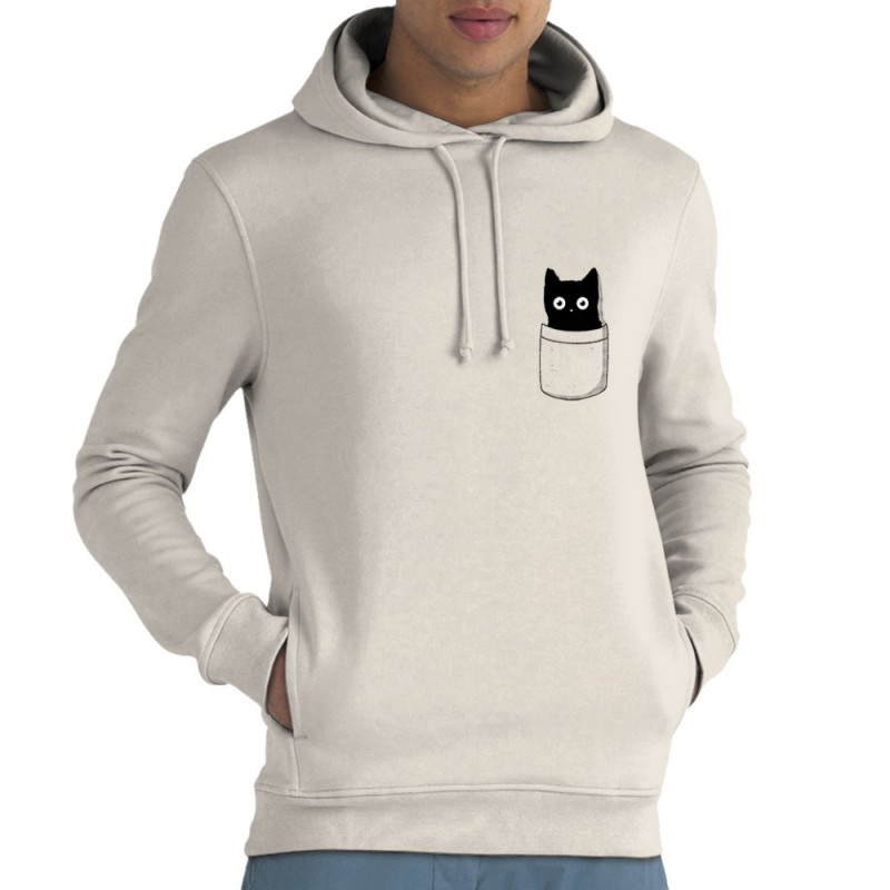 Sweat homme à capuche coton bio naturel Cat pocket (Le Duc,Animaux,Chats)