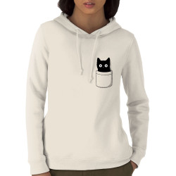Sweat femme à capuche coton bio naturel Cat pocket (Le Duc,Animaux,Chats)