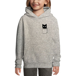 Sweat enfant à capuche gris chiné Cat pocket (Le Duc,Animaux,Chats)