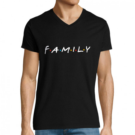 T-shirt homme col V "Family...
