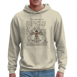 Sweat homme à capuche naturel Harry Potter Vitruve (Le Duc,Films/Séries,Homme de Vitruve)