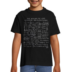 T-shirt enfant noir The Answer to Life 42 (Le Duc,Jeux Vidéo / Geek)