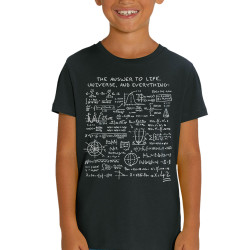 T-shirt enfant coton bio noir The Answer to Life 42 (Le Duc,Jeux Vidéo / Geek)