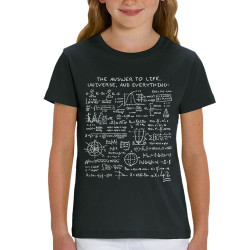 T-shirt enfant coton bio noir The Answer to Life 42 (Le Duc,Jeux Vidéo / Geek)