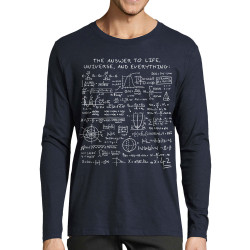 T-shirt homme manches longues bleu marine The Answer to Life 42 (Le Duc,Jeux Vidéo / Geek)