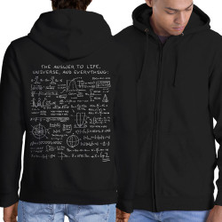 Sweat homme à capuche zippé noir The Answer to Life 42 (Le Duc,Jeux Vidéo / Geek)