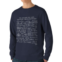 Sweat homme bio col rond bleu marine The Answer to Life 42 (Le Duc,Jeux Vidéo / Geek)