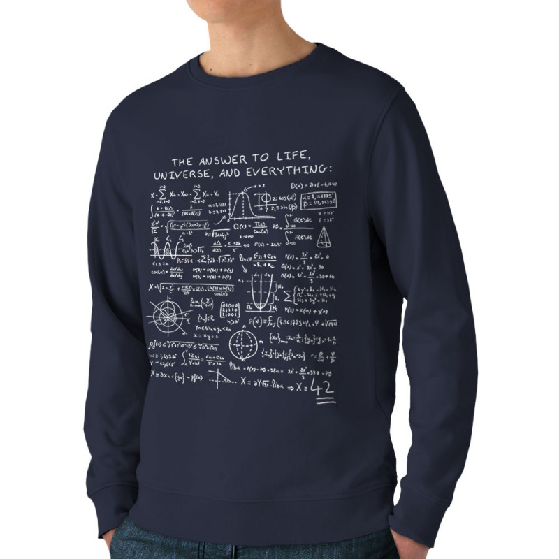 Sweat homme bio col rond bleu marine The Answer to Life 42 (Le Duc,Jeux Vidéo / Geek)