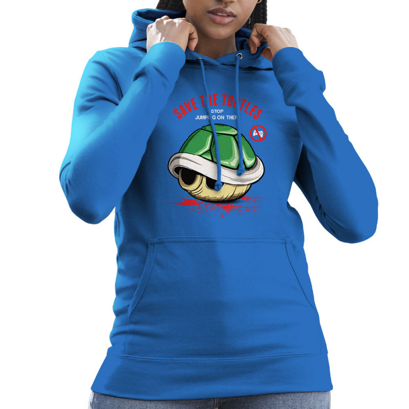 Sweat femme à capuche bleu royal Save the turtles (Le Duc,Jeux Vidéo / Geek)
