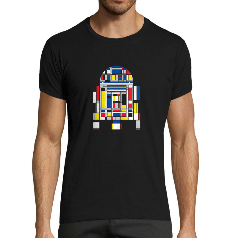 T-shirt homme fit noir R2D2 Mondrian (Le Duc,Films/Séries,Star Wars)