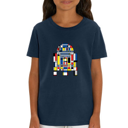 T-shirt enfant coton bio bleu marine R2D2 Mondrian (Le Duc,Films/Séries,Star Wars)