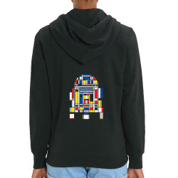 Sweat femme zippé à capuche coton bio noir R2D2 Mondrian (Le Duc,Films/Séries,Star Wars)