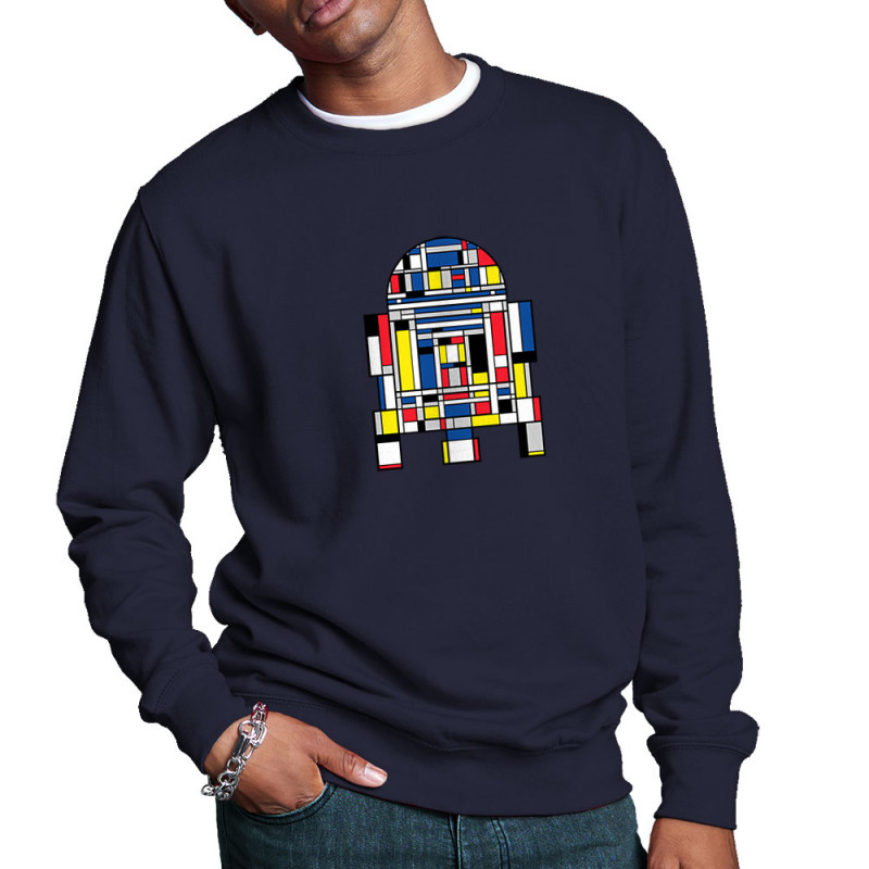 Sweat homme col rond bleu marine R2D2 Mondrian (Le Duc,Films/Séries,Star Wars)