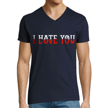T-shirt homme col V "I Hate...