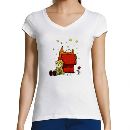 T-shirt femme col V "Le...