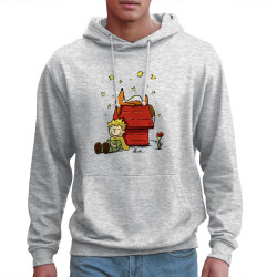 Sweat homme à capuche gris chiné clair Le Petit Prince Peanuts (Le Duc,Humour,Animaux,Manga Kawaï japan)