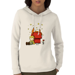 Sweat femme à capuche coton bio naturel Le Petit Prince Peanuts (Le Duc,Humour,Animaux,Manga Kawaï japan)