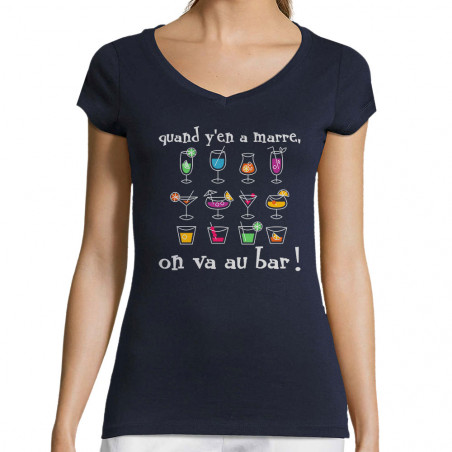 T-shirt femme col V "Quand...