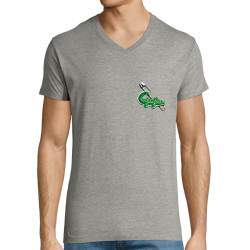 T-shirt homme col V gris chiné Laribo (Trabe,Fruits & Légumes,Humour,Détournements)