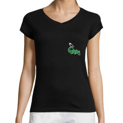 T-shirt femme col V noir Laribo (Trabe,Fruits & Légumes,Humour,Détournements)