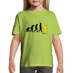 T-shirt enfant vert pomme Evolution Homer Simpson (Gondrax,Films/Séries,Humour,Evolution)