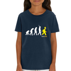 T-shirt enfant coton bio bleu marine Evolution Homer Simpson (Gondrax,Films/Séries,Humour,Evolution)
