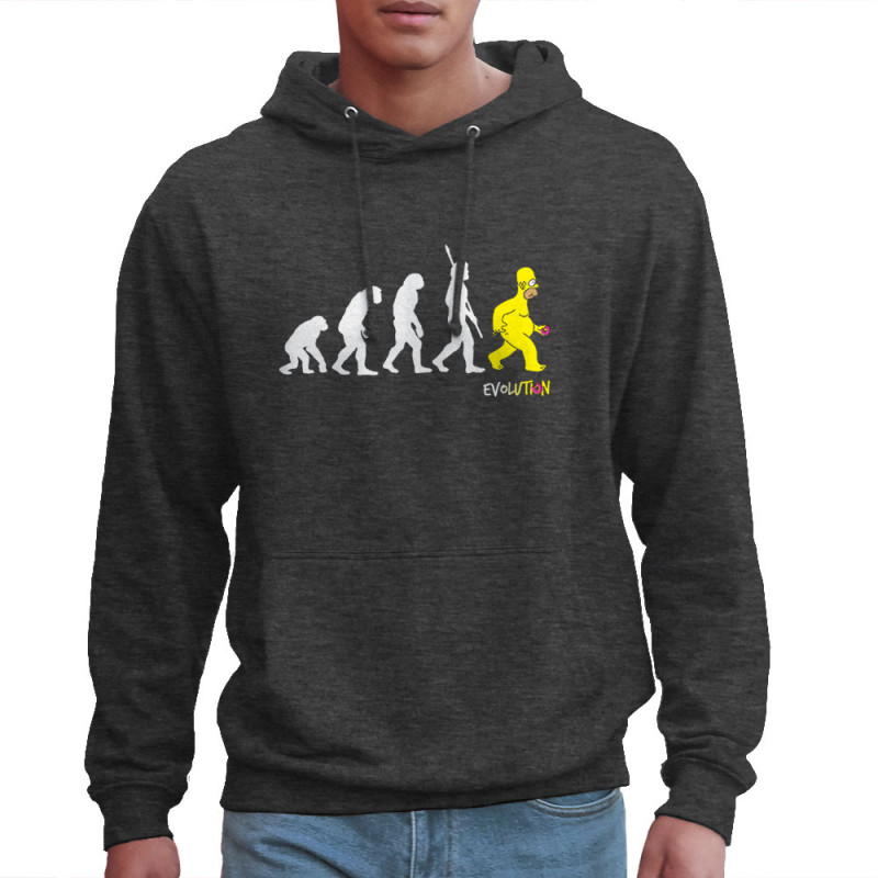 Sweat homme à capuche gris anthracite Evolution Homer Simpson (Gondrax,Films/Séries,Humour,Evolution)