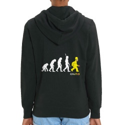 Sweat femme zippé à capuche coton bio noir Evolution Homer Simpson (Gondrax,Films/Séries,Humour,Evolution)