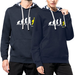 Sweat capuche à motifs unisexe bleu marine et marinière Evolution Homer Simpson (Gondrax,Films/Séries,Humour,Evolution)