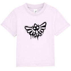 T-shirt bébé rose pale Triforce Spray (Gondrax,Jeux Vidéo / Geek)