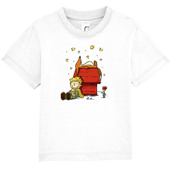 T-shirt bébé blanc Le Petit Prince Peanuts (Le Duc,Humour,Animaux,Manga Kawaï japan)