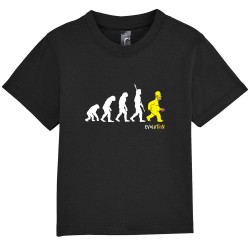 T-shirt bébé noir Evolution Homer Simpson (Gondrax,Films/Séries,Humour,Evolution)