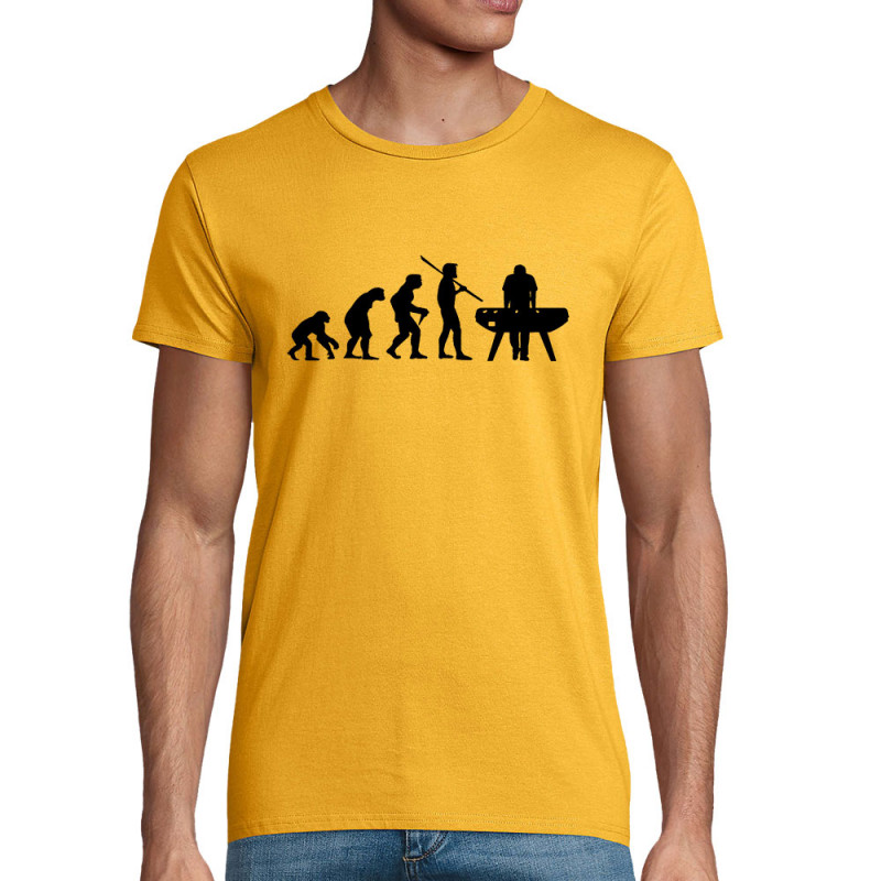 T-shirt homme coton bio jaune Evolution Baby-Foot (Baby-Foot,Evolution)