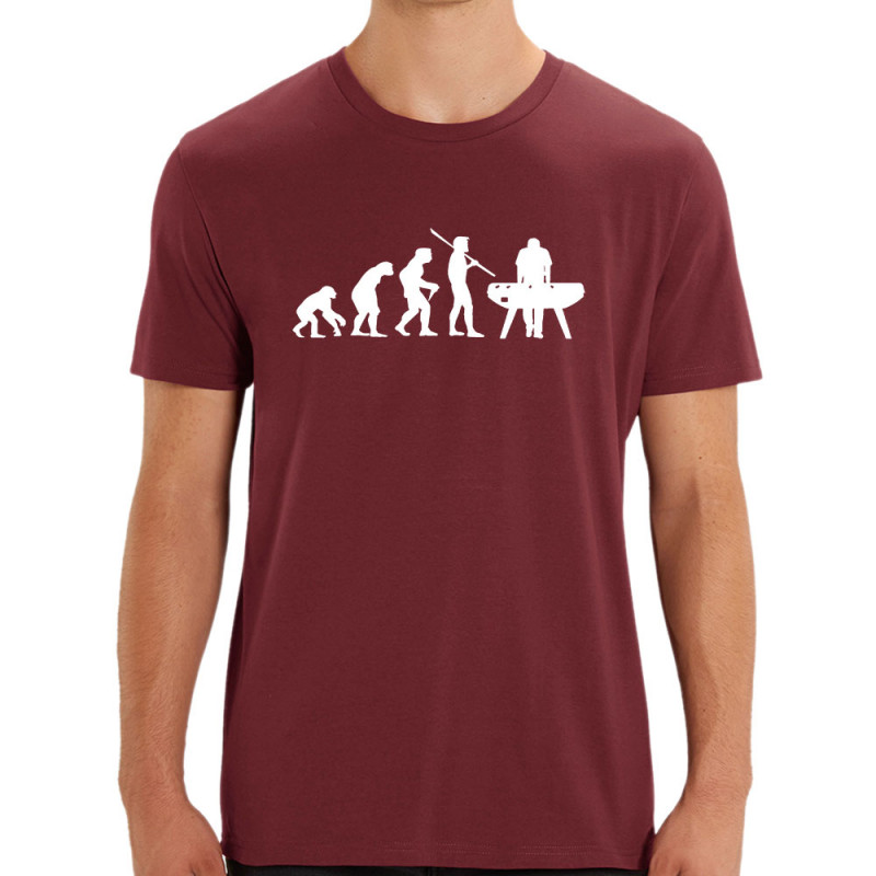T-shirt homme coton bio bordeaux Evolution Baby-Foot (Baby-Foot,Evolution)
