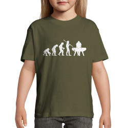 T-shirt enfant kaki foncé Evolution Baby-Foot (Baby-Foot,Evolution)