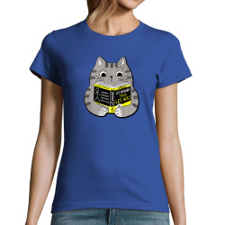 T-shirt femme bleu royal Les humains pour les nuls (Gondrax,Animaux,Chats,Humour,Devoirs de vacances)