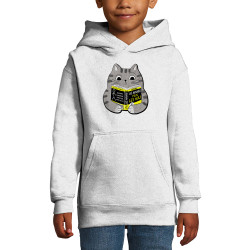 Sweat enfant à capuche blanc Les humains pour les nuls (Gondrax,Animaux,Chats,Humour,Devoirs de vacances)