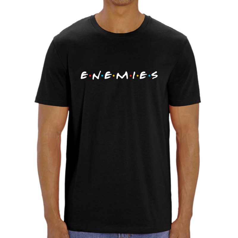 T-shirt homme coton bio noir Enemies (Friends) (Gondrax,Humour,Détournements,Films/Séries)